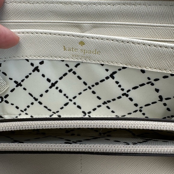 Kate Spade New York Cream Saffiano Leather Zip-Around Wallet - Picture 8 of 9